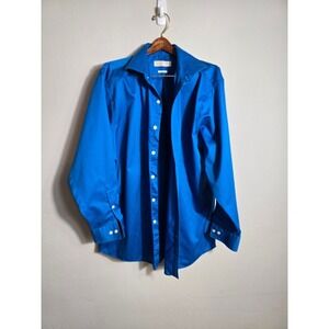 Michael Michael Kors Blue Dress Shirt Non Iron Button Down Size 17‎ 32/33